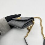 Chanel Boy Wallet Chain Caviar Grey GHW