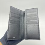 Dior Fold Long Wallet Canvas Blue Oblique