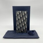 Dior Fold Long Wallet Canvas Blue Oblique