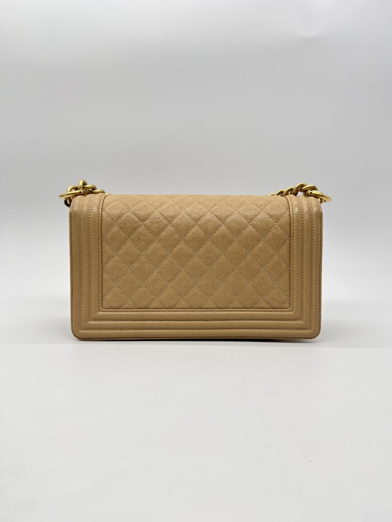 Chanel Boy 25 Caviar Dark Beige GHW