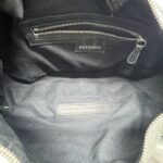 Balenciaga Small Le Cagole Blue Distressed Denim Crystal SHW