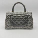 Chanel Small Coco Handle Caviar Metallic Silver GHW