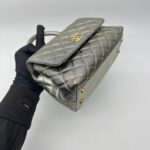 Chanel Small Coco Handle Caviar Metallic Silver GHW