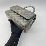 Chanel Small Coco Handle Caviar Metallic Silver GHW