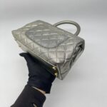 Chanel Small Coco Handle Caviar Metallic Silver GHW
