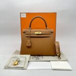 Hermes Kelly 25 Epsom Gold GHW