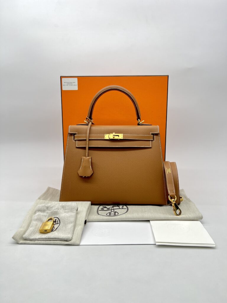 Hermes Kelly 25 Epsom Gold GHW