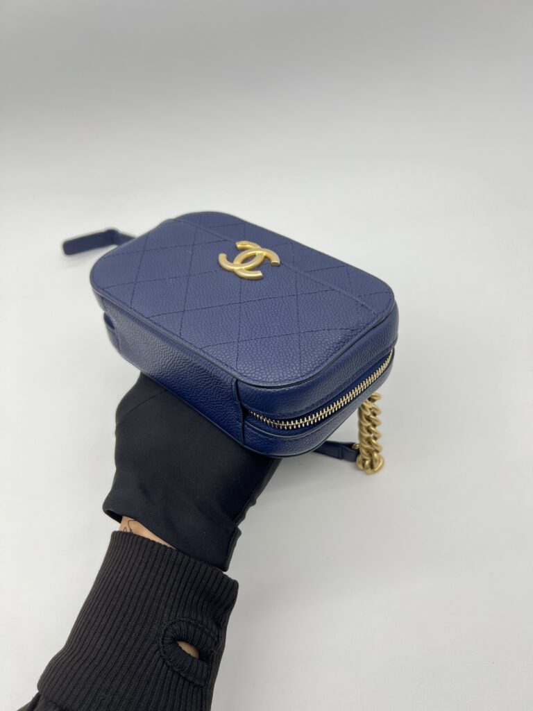 Chanel Chic Affianty Belt Bag Caviar Blue GHW