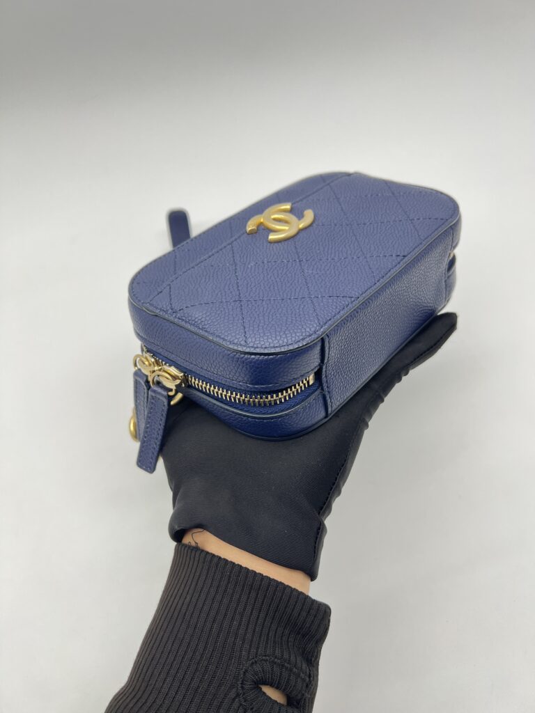 Chanel Chic Affianty Belt Bag Caviar Blue GHW