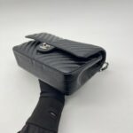 Chanel Medium Classic D Flap Chevron Caviar Black SHW