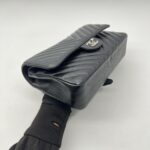 Chanel Medium Classic D Flap Chevron Caviar Black SHW