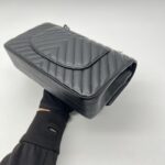 Chanel Medium Classic D Flap Chevron Caviar Black SHW