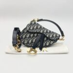 Dior Saddle Mini Oblique Canvas Blue GHW
