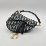 Dior Saddle Mini Oblique Canvas Blue GHW