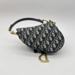 Dior Saddle Mini Oblique Canvas Blue GHW
