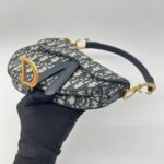 Dior Saddle Mini Oblique Canvas Blue GHW