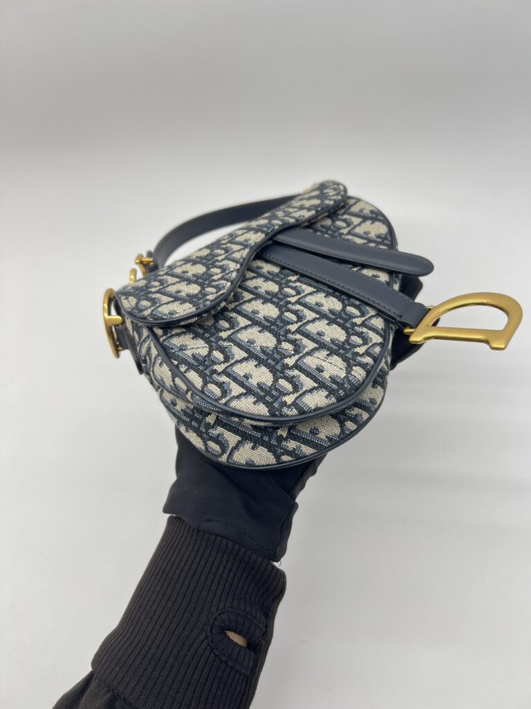 Dior Saddle Mini Oblique Canvas Blue GHW