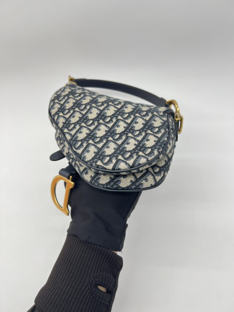 Dior Saddle Mini Oblique Canvas Blue GHW