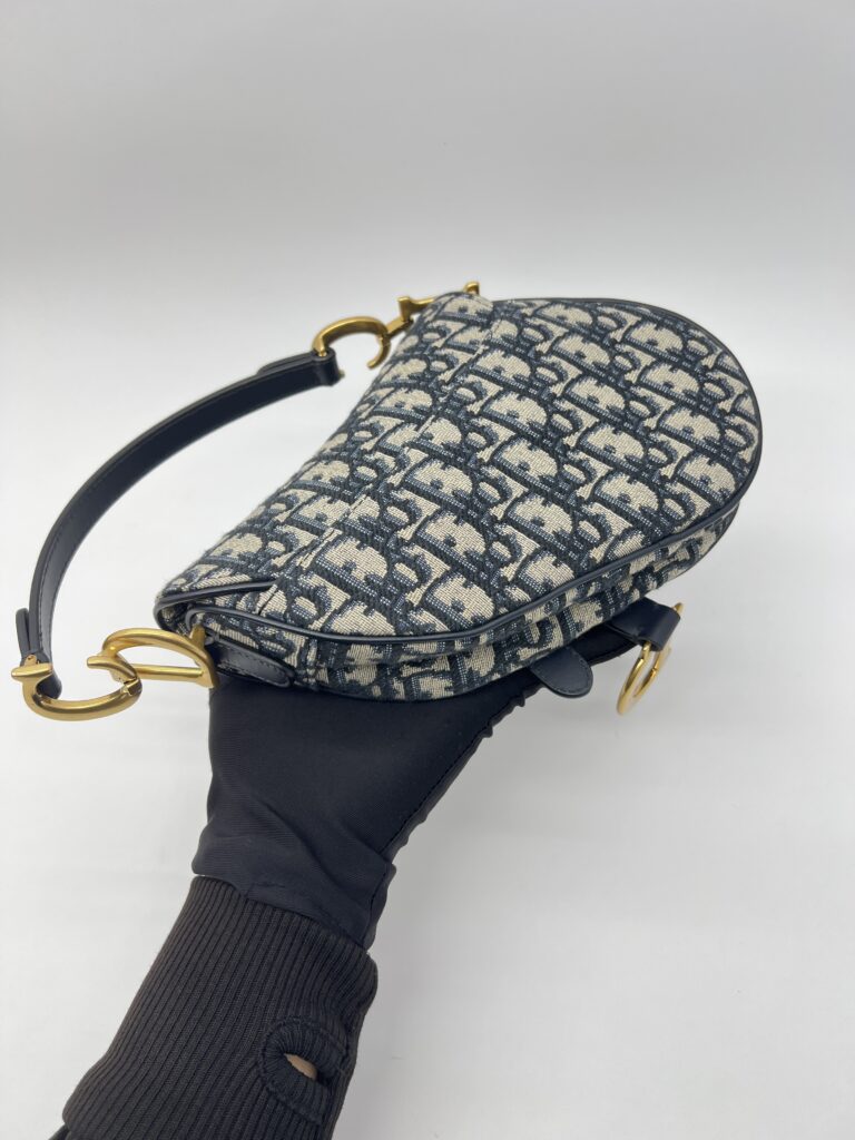 Dior Saddle Mini Oblique Canvas Blue GHW
