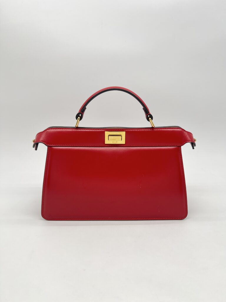 Fendi Peek A Boo Iseeu East West Calfskin Smooth Red GHW