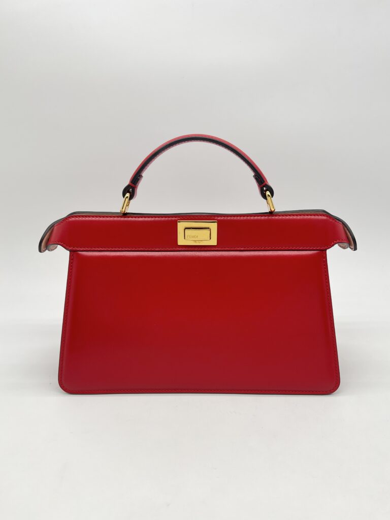 Fendi Peek A Boo Iseeu East West Calfskin Smooth Red GHW