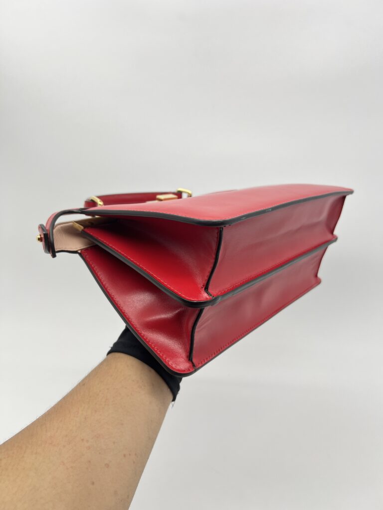 Fendi Peek A Boo Iseeu East West Calfskin Smooth Red GHW