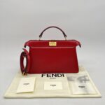 Fendi Peek A Boo Iseeu East West Calfskin Smooth Red GHW