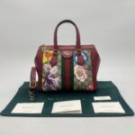 Gucci Ophidia Top Handle GG Supreme Flora Red GHW