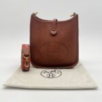 Hermes Mini Evelyne Clemence Cuivre GHW
