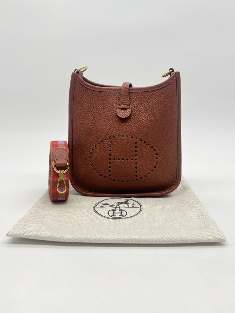 Hermes Mini Evelyne Clemence Cuivre GHW