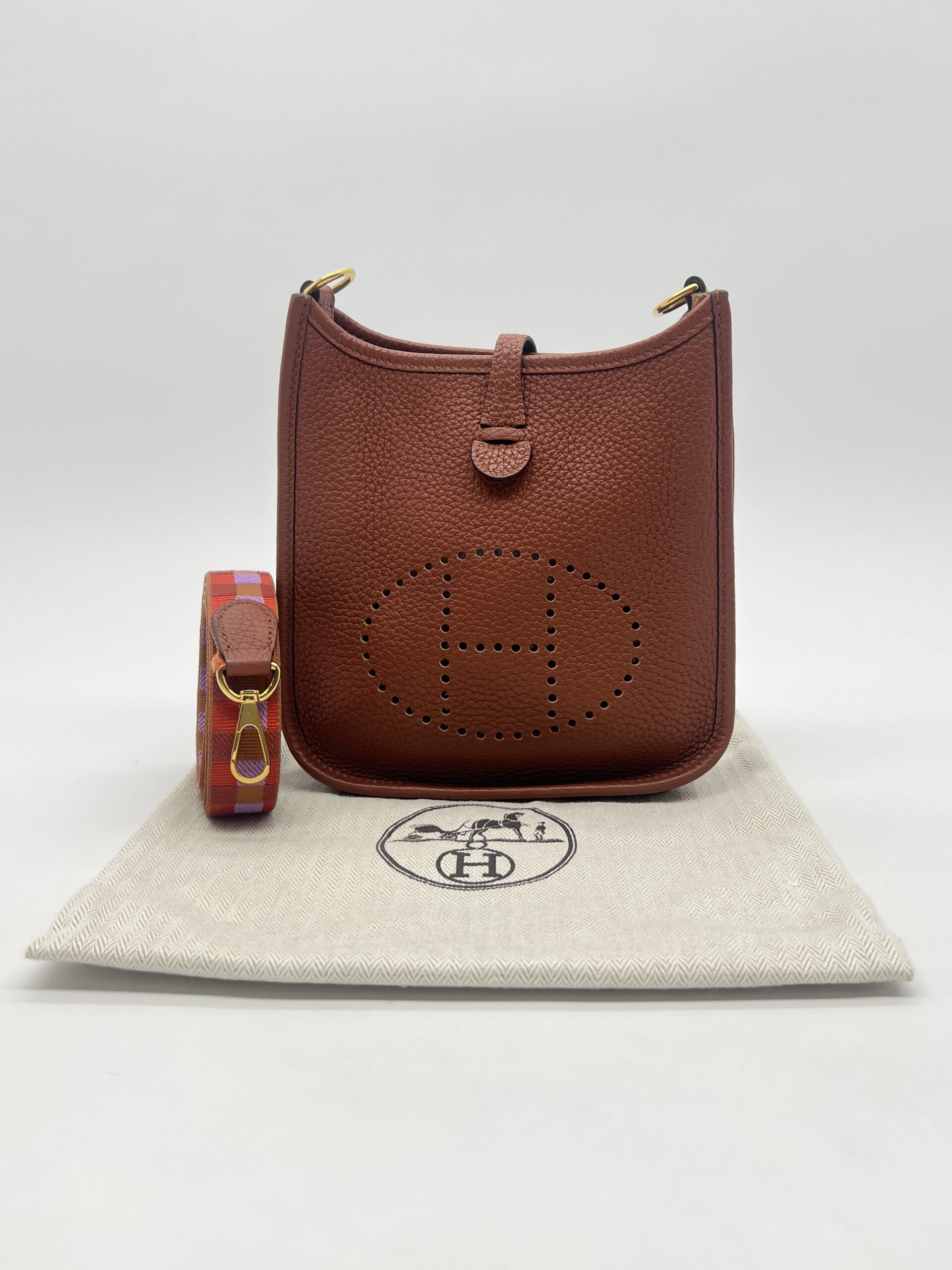 Hermes Mini Evelyne Clemence Cuivre GHW