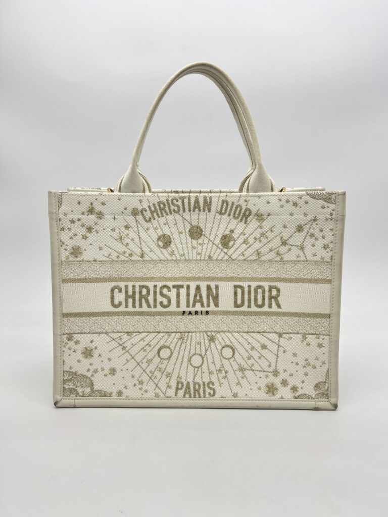 Dior Book Tote Canvas White GHW