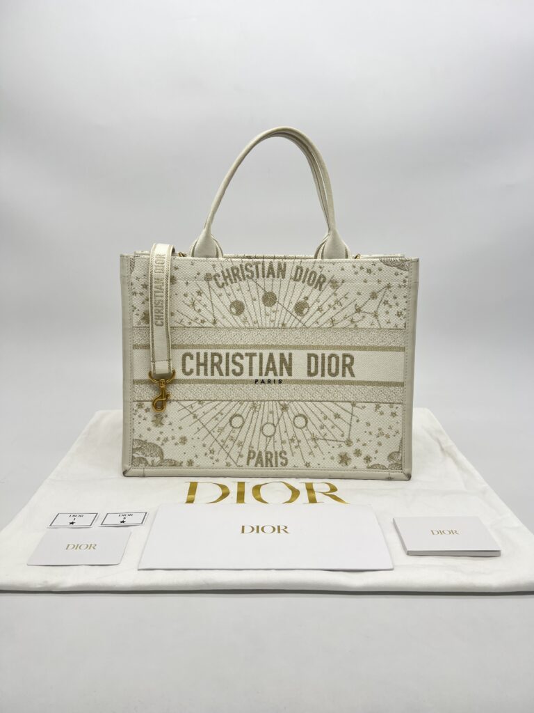 Dior Book Tote Canvas White GHW