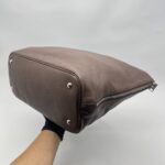 Prada Shopping Tote Side Zip Vitello Phenix Dark Brown /Bruciato SHW
