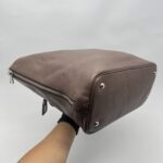 Prada Shopping Tote Side Zip Vitello Phenix Dark Brown /Bruciato SHW