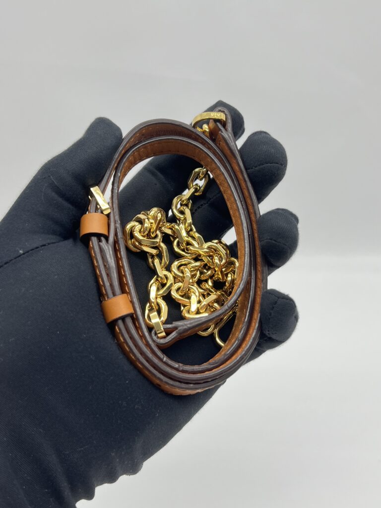 Tracy Mini Chain Crossbody Visetos Cognac