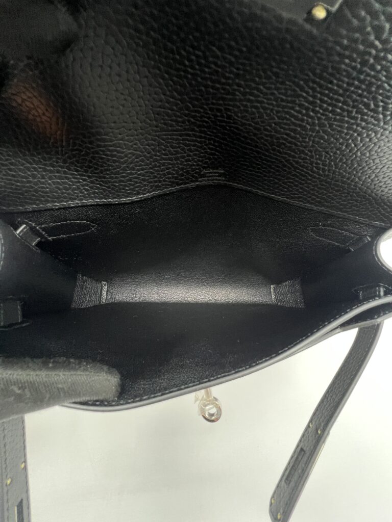 Hermes Kelly Depeches 25 Pouch Togo Noir PHW