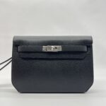 Hermes Kelly Depeches 25 Pouch Togo Noir PHW