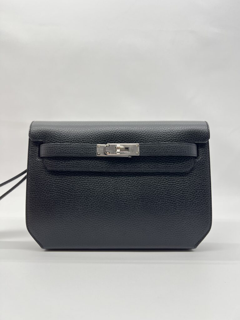 Hermes Kelly Depeches 25 Pouch Togo Noir PHW