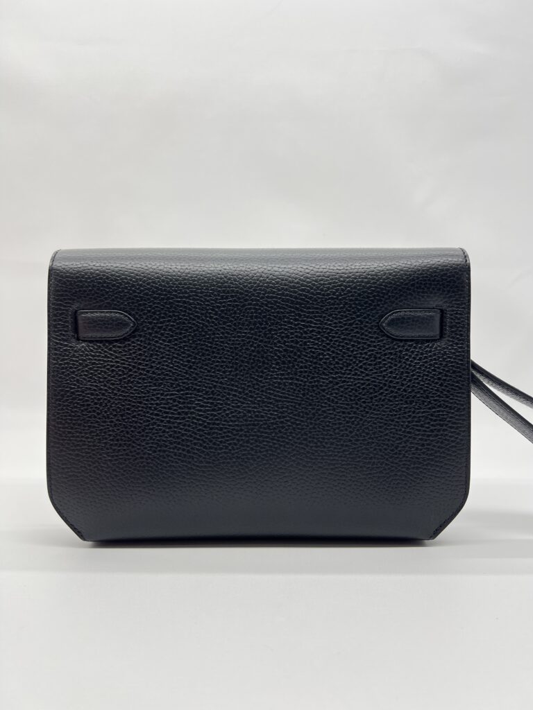 Hermes Kelly Depeches 25 Pouch Togo Noir PHW