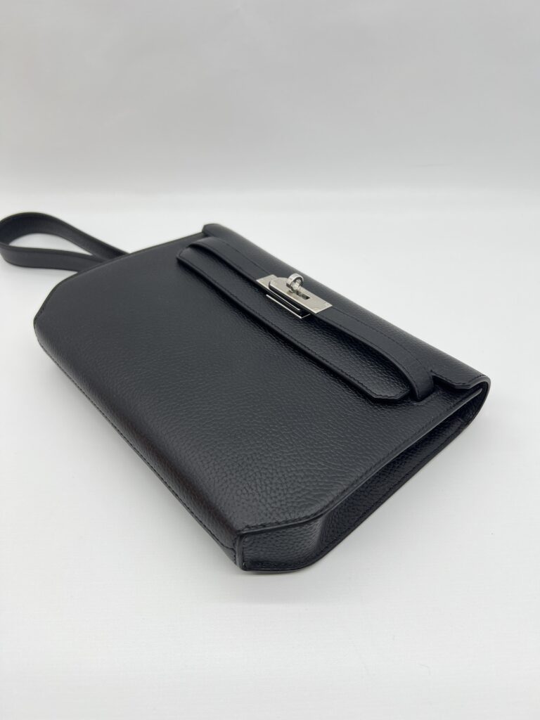 Hermes Kelly Depeches 25 Pouch Togo Noir PHW