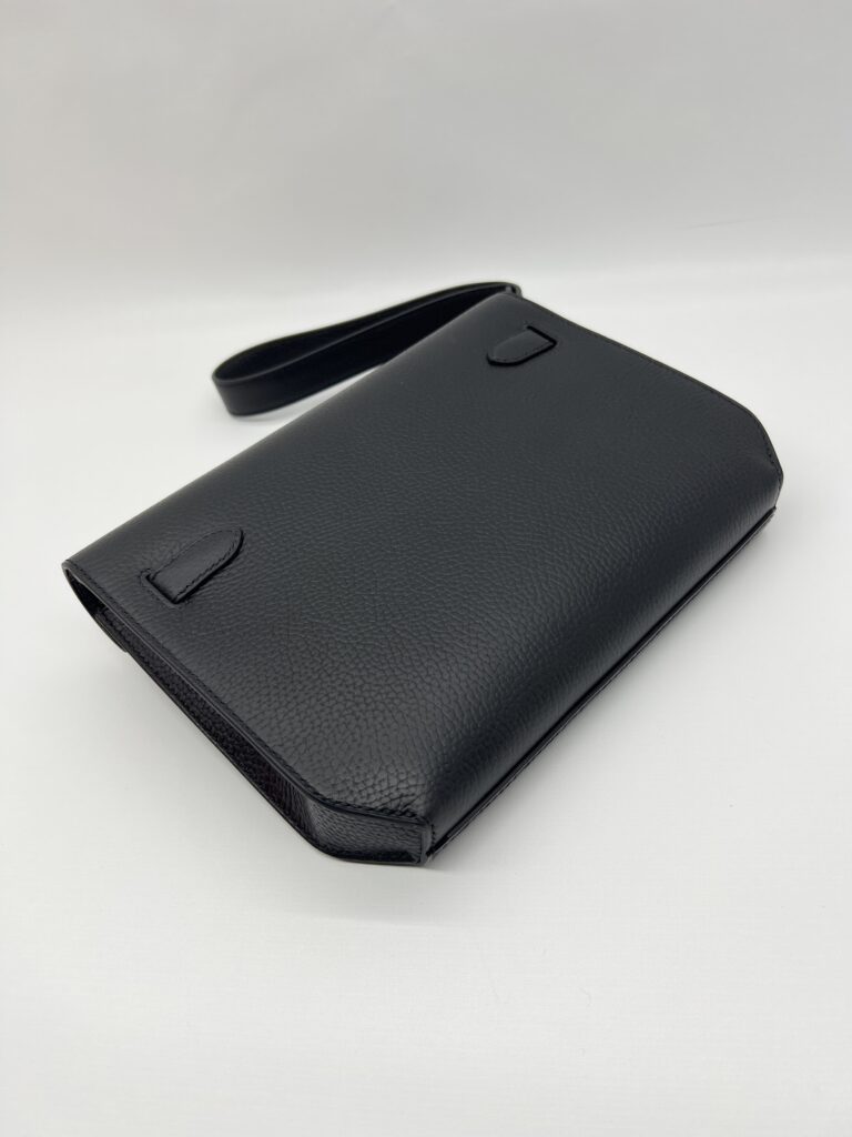 Hermes Kelly Depeches 25 Pouch Togo Noir PHW