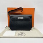 Hermes Kelly Depeches 25 Pouch Togo Noir PHW