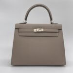 Hermes Kelly 25 Epsom Gris Asphalt PHW