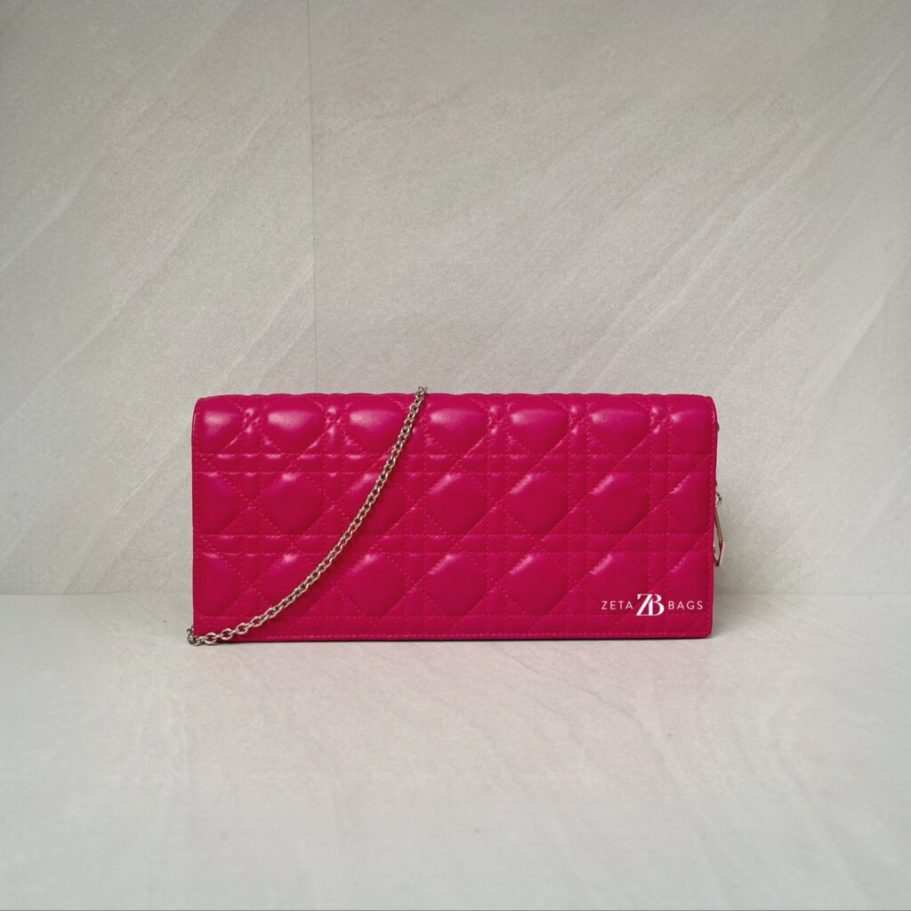 Dior Lady D Long Clutch Pink Fuchsia GHW