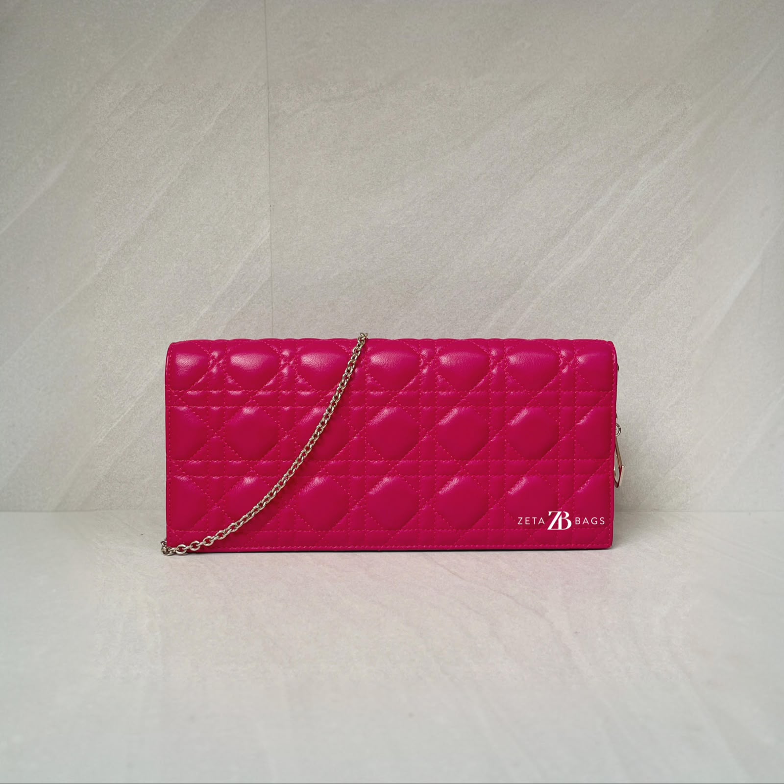 Dior Lady D Long Clutch Pink Fuchsia GHW