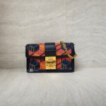MCM Tracy Crossbody Bag Black Orange Cubic GHW