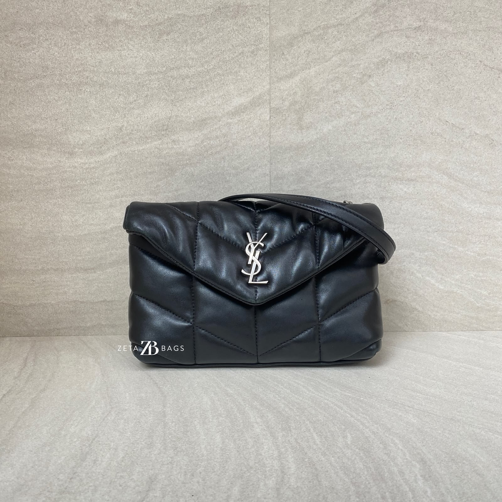 Saint Lurent Loulou Puffer Mini Black SHW