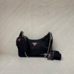 Prada Re-Edition Saffiano Tessito Nero SHW