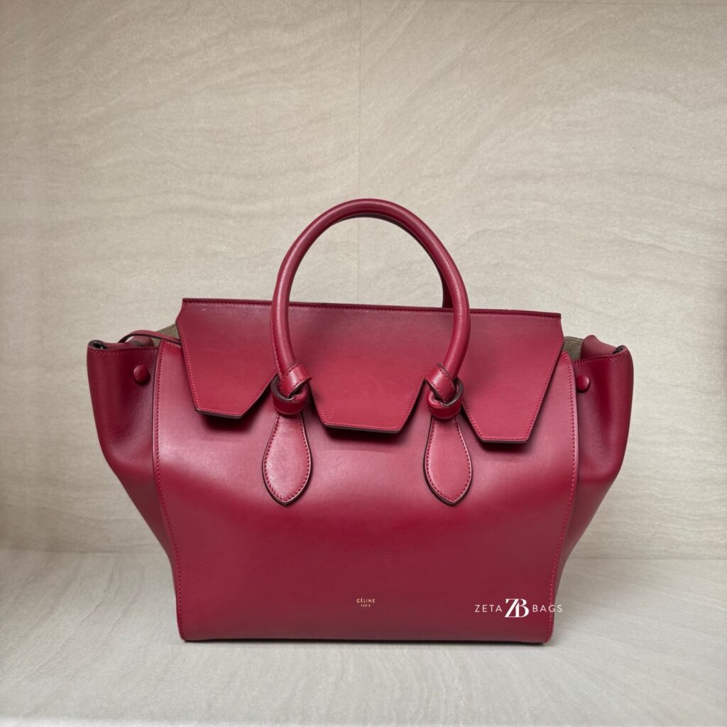 Celine Tie Knot Tote Bag Red GHW